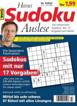 Heines Sudoku Auslese – Nr 3 2022