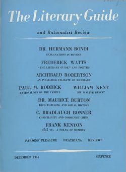 New Humanist – The Literary Guide December 1951