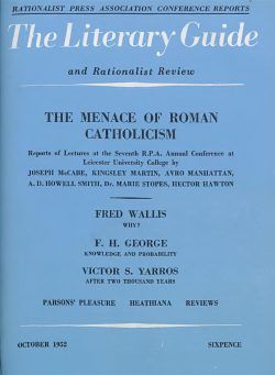 New Humanist – The Literary Guide, October 1952