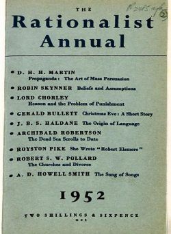 New Humanist – The Rationalist Annual 1952