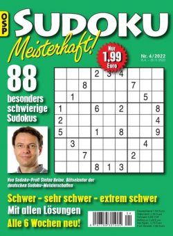 Sudoku Meisterhaft – Nr 4 2022