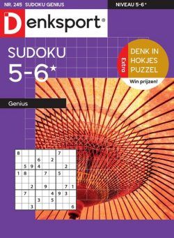 Denksport Sudoku 5-6 genius – 07 juli 2022