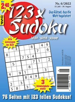 123 x Sudoku – Nr 6 2022