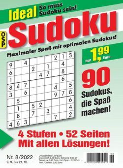 Ideal Sudoku – Nr 8 2022