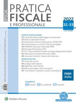 Pratica Fiscale e Professionale – 5 Settembre 2022