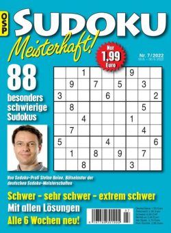 Sudoku Meisterhaft – Nr 7 2022