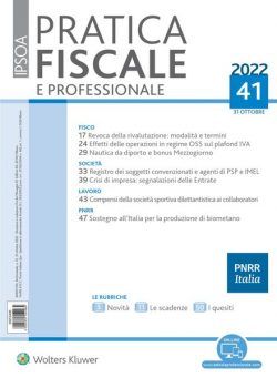 Pratica Fiscale e Professionale – 31 Ottobre 2022