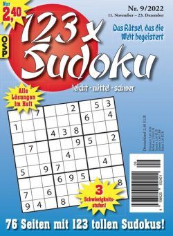 123 x Sudoku – Nr 9 2022