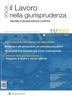 Il lavoro nella giurisprudenza – Novembre 2022