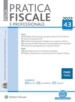 Pratica Fiscale e Professionale – 14 Novembre 2022