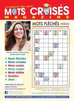 Mots Croises Magazine – 26 janvier 2023