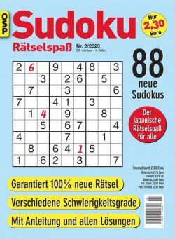Sudoku Ratselspass – Nr 2 2023