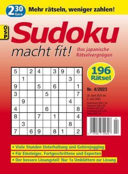 Sudoku macht fit – Nr 4 2023