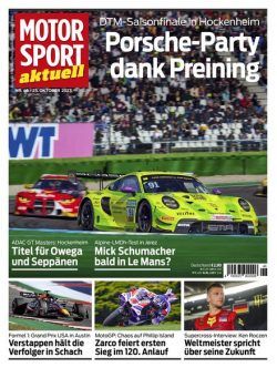 Motorsport aktuell – 24 Oktober 2023