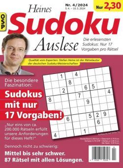 Heines Sudoku Auslese – Nr 4 2024