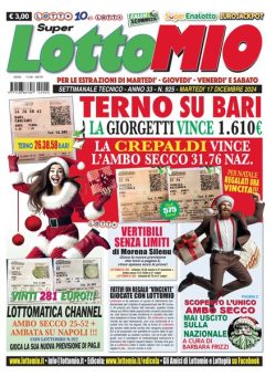 Lottomio del Giovedi – 17 Dicembre 2024