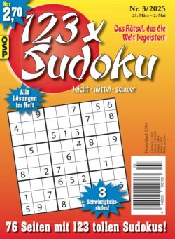 123 x Sudoku – Nr 3 2025