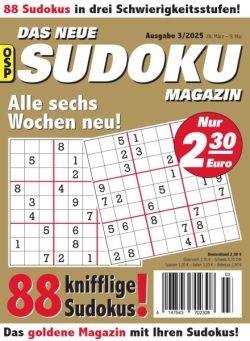 Das Neue Sudoku – Nr 3 2025