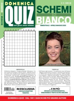 Domenica Quiz Schemi in Bianco – Aprile-Maggio 2025
