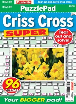 PuzzleLife PuzzlePad Criss Cross Super – March 2025