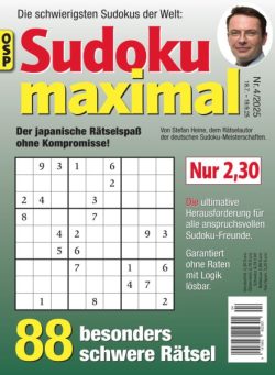 Sudoku Maximal – N 4 2025