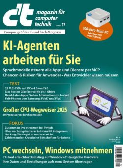 c’t Magazin fur Computertechnik – August 2025