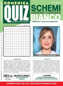 Domenica Quiz Schemi in Bianco – Agosto-Settembre 2025