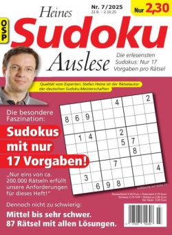 Heines Sudoku Auslese – Nr 7 2025