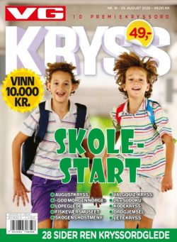 VG Kryssord – 25 August 2025