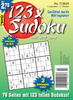 123 x Sudoku – Nr 7 2025