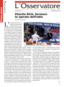 L’Osservatore – 20 Settembre 2025