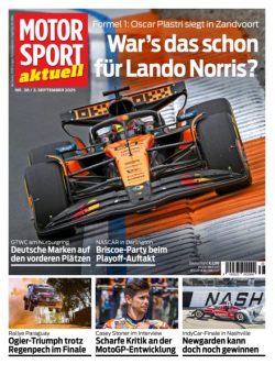 Motorsport aktuell – 2 September 2025