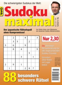 Sudoku Maximal – N 5 2025
