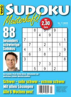 Sudoku Meisterhaft – Nr 7 2025