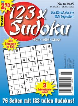 123 x Sudoku – Nr 8 2025