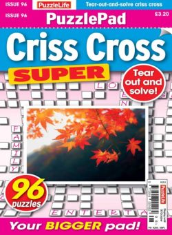 PuzzleLife PuzzlePad Criss Cross Super – October 2025