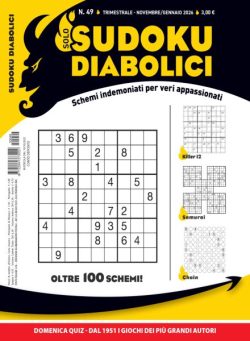 Solo Sudoku Diabolici – Novembre-Dicembre 2025 – Gennaio 2026