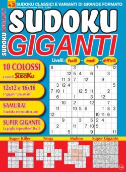 Sudoku Giganti – Novembre-Dicembre 2025