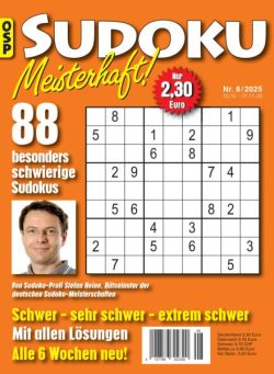 Sudoku Meisterhaft – Nr 8 2025