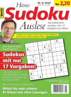 Heines Sudoku Auslese – Nr 9 2025