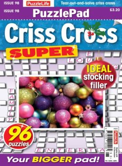 PuzzleLife PuzzlePad Criss Cross Super – Issue 98 2025