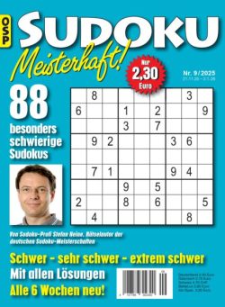 Sudoku Meisterhaft – Nr 9 2025
