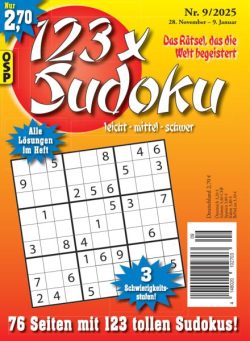 123 x Sudoku – Nr 9 2025