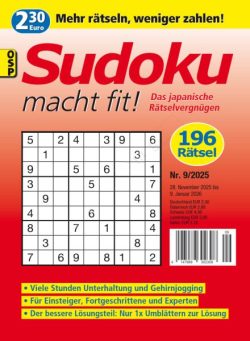 Sudoku macht fit – Nr 9 2025