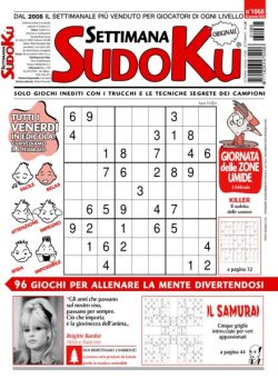 Settimana Sudoku – 30 Gennaio 2026