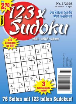 123 x Sudoku – Nr 2 2026