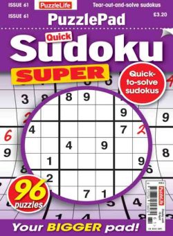 PuzzleLife PuzzlePad Sudoku Super – March 2026