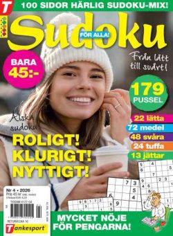 Sudoku for Alla – 18 Mars 2026