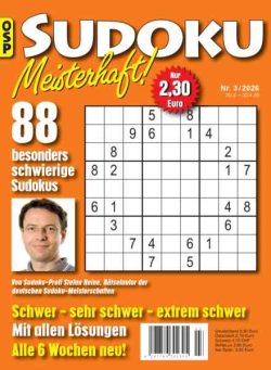 Sudoku Meisterhaft – Nr 3 2026