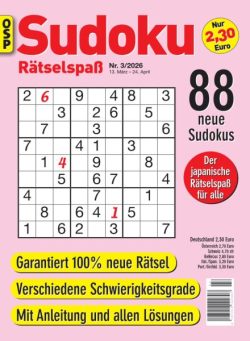 Sudoku Ratselspass – Nr 3 2026